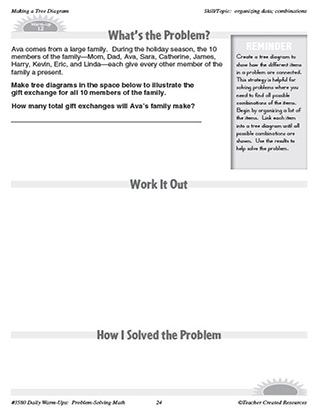 Making a Tree Diagram Daily Math Warm-Ups and Answer Key Grade 5-7