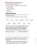 Home Activities: Geometry (Gr. 5)