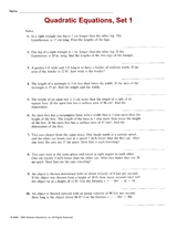 Quadratic Equations, Set 1