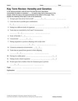 Science Key Term Review: Heredity and Genetics