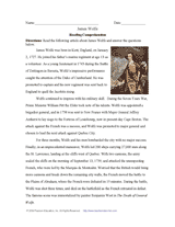 James Wolfe Reading Comprehension